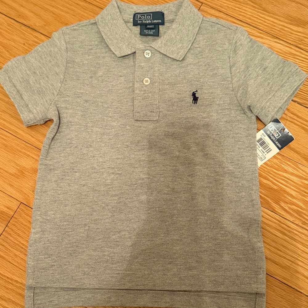 Polo by Ralph Lauren Heather Gray Short Sleeve Polo with Navy Pony